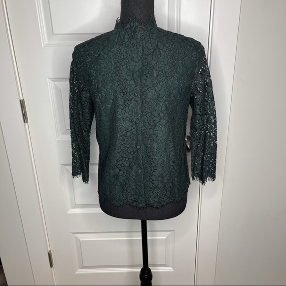 Joie Frayda Lace Button Back Top Blouse in Autumn Garden - Picture 8 of 12